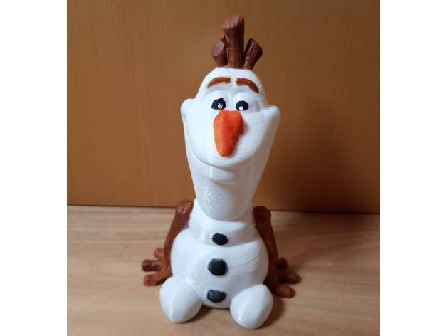 olaf facile Stampa supporto cavo cartone animato disney figura congelato modello scultura pupazzo neve 3D print model - Mito3D