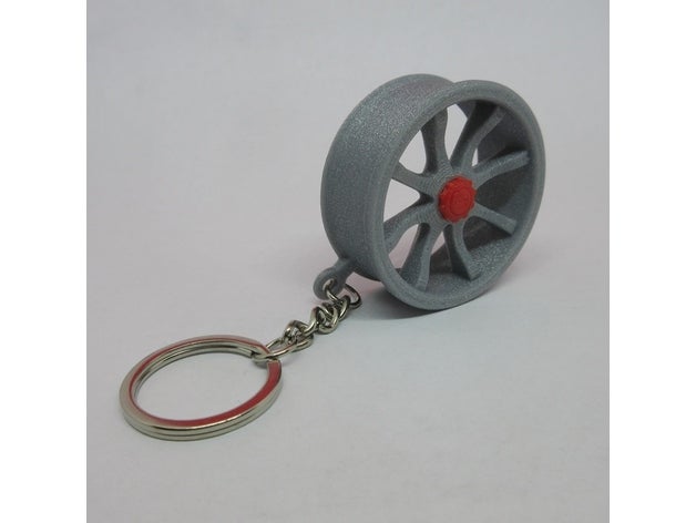 racing wheel keychain 3D print model - Mito3D