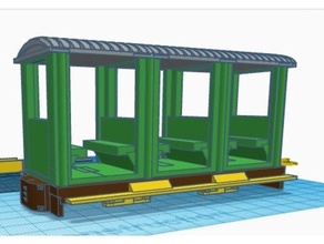long version open passenger carriage narrow gauge model railways trains scale on30 3d print model - Mito3D