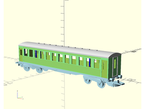 Koç h0 ölçek model demiryolu trenler openscad yolcu araba tren 3d print model - Mito3D