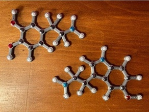 dopamine sérotonine molécules 3d print model - Mito3D
