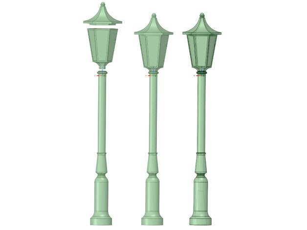 candelabra vintage lamp street light pillar assembly anycubic photon led miniature model post sla 3D print model - Mito3D