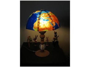 northern hemisphere tellus lamp blender desk earth freecad gimp glass inkscape invisible lampshade led light mmu multicolor photography transparent 3d print model - Mito3D