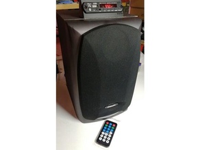 Bluetooth müzik hoparlörler 18650 pil Kulp destek hoparlör radyo 3d print model - Mito3D