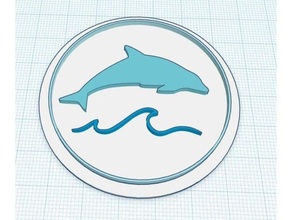golfinho modular logotipo inserções 3d print model - Mito3D