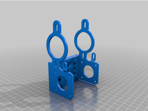 bmg-x2 chimera aqua extruder mount exoslide 5015 blower fan duct bmg direct drive x2 cooling bondtech bondtechbmg bracket dual extrusion geared e3d hotend v6 watercooled watercooling water cooler 3d print model - Mito3D