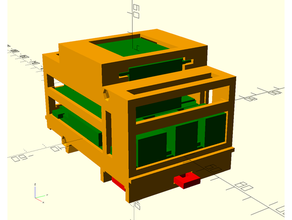 estruendo carril caja frambuesa pi sombrero monitor edificio eléctrico electrónica recinto openscad 3 caso funda 3d print model - Mito3D