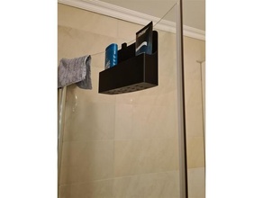 bottle hanger bath curved glass door holder 3d print model - Mito3D