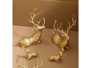 separated laying mother fawn christmas deer 3d print model - Mito3D