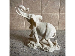 africain l'éléphant statue faune 3d print model - Mito3D