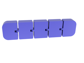 Vide personnalisé souple blocs 5 cadeau chaîne noms 3d print model - Mito3D