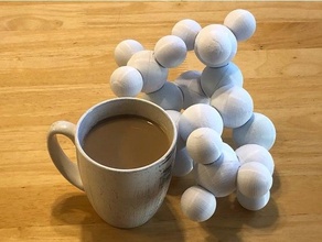 Koffein zappeln Molekül Atom Biologie Kohlenstoff Chemie Spielzeug Wasserstoff molekular Modell Stickstoff organisch Sauerstoff 3d print model - Mito3D