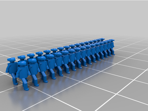 xviii soldiers marching 6mm 7yw tricorne wargaming century 3d print model - Mito3D