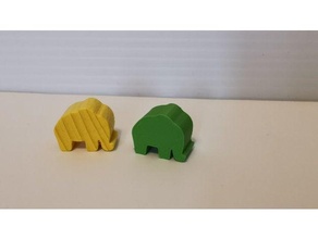 Carcassonne safari l'éléphant meeple meeples plateau jeu 3d print model - Mito3D