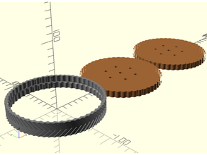 rubber wheel flexible filament lasercut 3d print model - Mito3D
