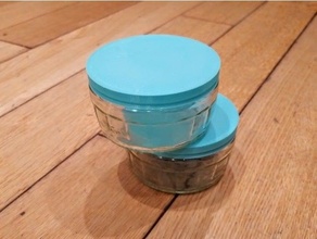 lids dessert pots spiralized container cover lid reusable reuse 3d print model - Mito3D