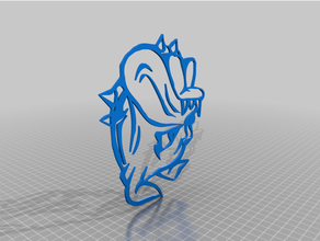umd bouledogue contour assiette animal double extrusion emblème logo 3d print model - Mito3D