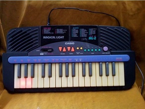 black piano key casio magical light kids lights melody 3d print model - Mito3D