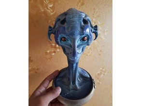 extraterrestre busto stl 3d impresión escultura 3d print model - Mito3D