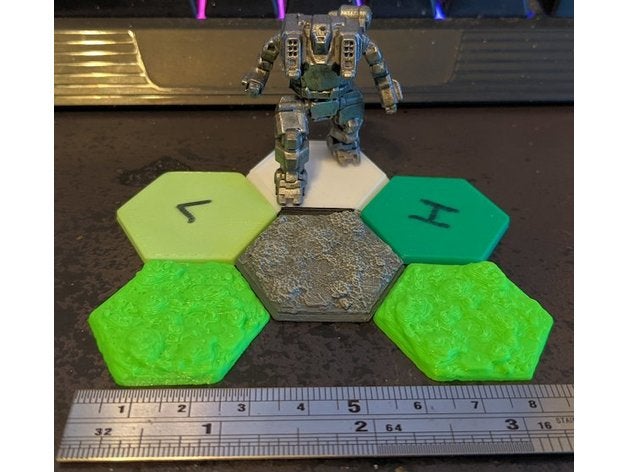 battletech rubble hex terrain wargame 3D print model - Mito3D