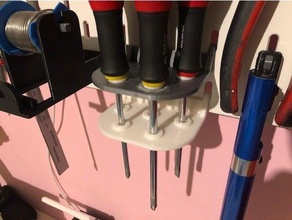 skadis - 5 screwdriver hole adapter ikea pegboard holder 3d print model - Mito3D