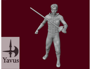 umano maschio pelle armatura stocco combattente canaglia bardo ranger dnd mini miniatura 3d print model - Mito3D