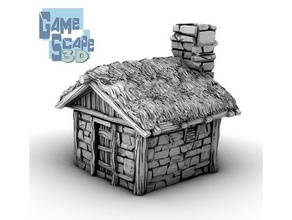 simple stone shack thatch complete item promotional dnd miniature frostgrave gloomhaven pathfinder radio terrain wargame warhammer 3d print model - Mito3D