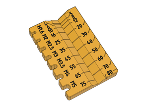 métrico tornillo nuez medición herramienta m16 2 25 3 35 4 5 3d print model - Mito3D
