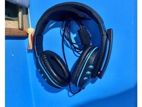 headphone wall mount auriculares cascos headphones hanger holder hook nail pared soporte 3d print model - Mito3D