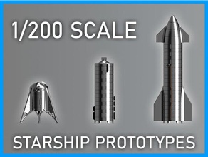 spacex nave stellare prototipi tramoggia sn5 sn8 aerospaziale elon muschio falco 9 pesante modello razzo nasa scala spazio navicella spaziale bfr lanciare 3d print model - Mito3D