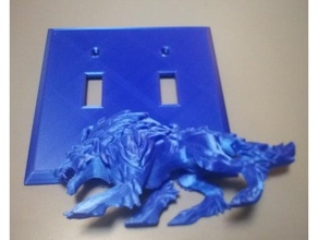 wolf wall switch plate 3d print model - Mito3D