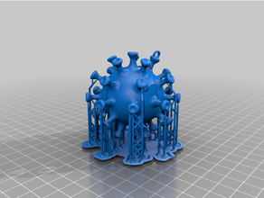 corona virus christmas bauble resin printing pre-supported decoration ornament coronavirus hollow presupported support 3d print model - Mito3D