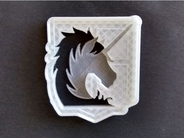 attaque Titan militaire police régiment insigne biscuit coupeur anime badge crête cuisinier coupeurs emblème bouclier 3D print model - Mito3D