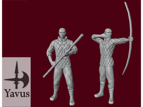 humano masculino gambeson funcionários arqueiro guarda druida Vampiro milícia dnd mini miniatura 3d print model - Mito3D