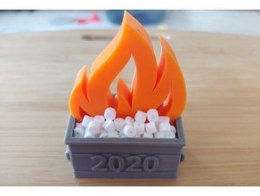 2020 dumpster ornament - burning tp toilet paper 3d print model - Mito3D