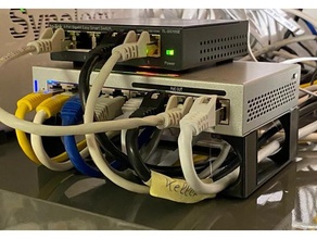estante soporte cable organizador ubiquiti unifi cambiar interruptor 8 us 60w lan red servidor 3d print model - Mito3D