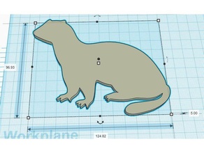 ferret outline 3d print model - Mito3D