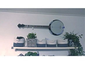 horizontal banjo wall mount 3d print model - Mito3D