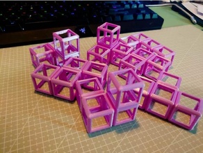 hollow soma cube 3d puzzle math retraction 3d print model - Mito3D