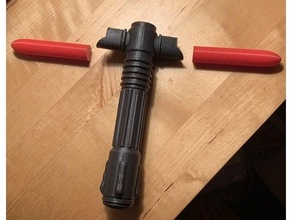 collapsible kylo ren's lightsaber print place ben solo collasping collaspsible extending force awakens ren rens jedi nerf blaster rise skywalker sith star wars toy 3d print model - Mito3D