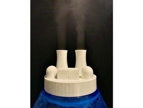 nuclear planta maceta difusor cabeza enfriamiento torre divertido humidificador fumar 3d print model - Mito3D