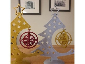 flocon neige Noël babiole anneaux décoration ornement arbre facile cadeau Navidad noel soutien 3d print model - Mito3D