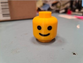 gigante Lego hombre minifig cabeza cara doble extrusora extrusión material minifigura 3d print model - Mito3D