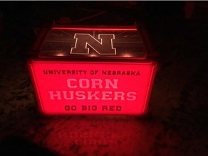 Nebraska cornhuskers lithophane veilleuse décortiqueurs lumière nuit 3d print model - Mito3D