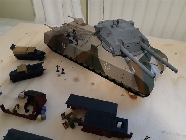 personalizzato p1000 ratto prototipo serbatoio durante seconda guerra mondiale carri armati veicoli 3D print model - Mito3D