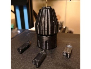 drill bit handle 15 - 6 mm total length 45mm 3d print model - Mito3D