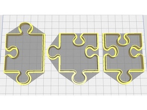 puzzle cookie cutters cookiecutter cutter cooking 3d print model - Mito3D