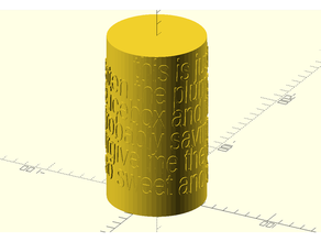 openscadvent day 10 - cylindrical projection tools advent openscad 3d print model - Mito3D