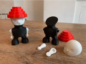 devo duplo poupée action figure lego musicien 3d print model - Mito3D