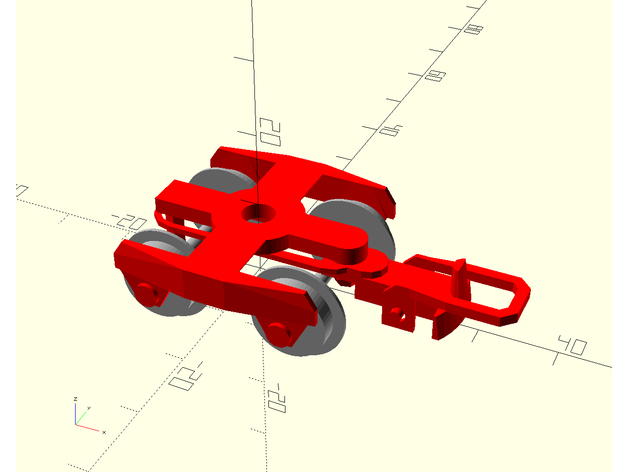 railcar bogie h0 scale trains model railroad openscad railway vehicle wheeled 3D print model - Mito3D